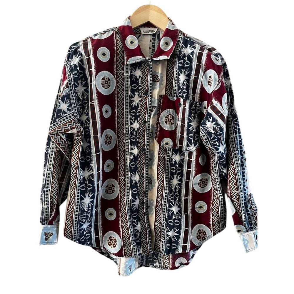 Vintage Women's SZ Large Christina Western Button Up Shirt SZ Large Cowgirl 90s